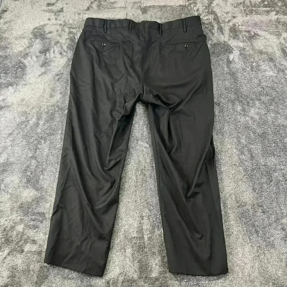 Incotex Super 100s Men's Dress Pants 37X26.5 Black Classic Fit Slacks Flat Front - Picture 10 of 13